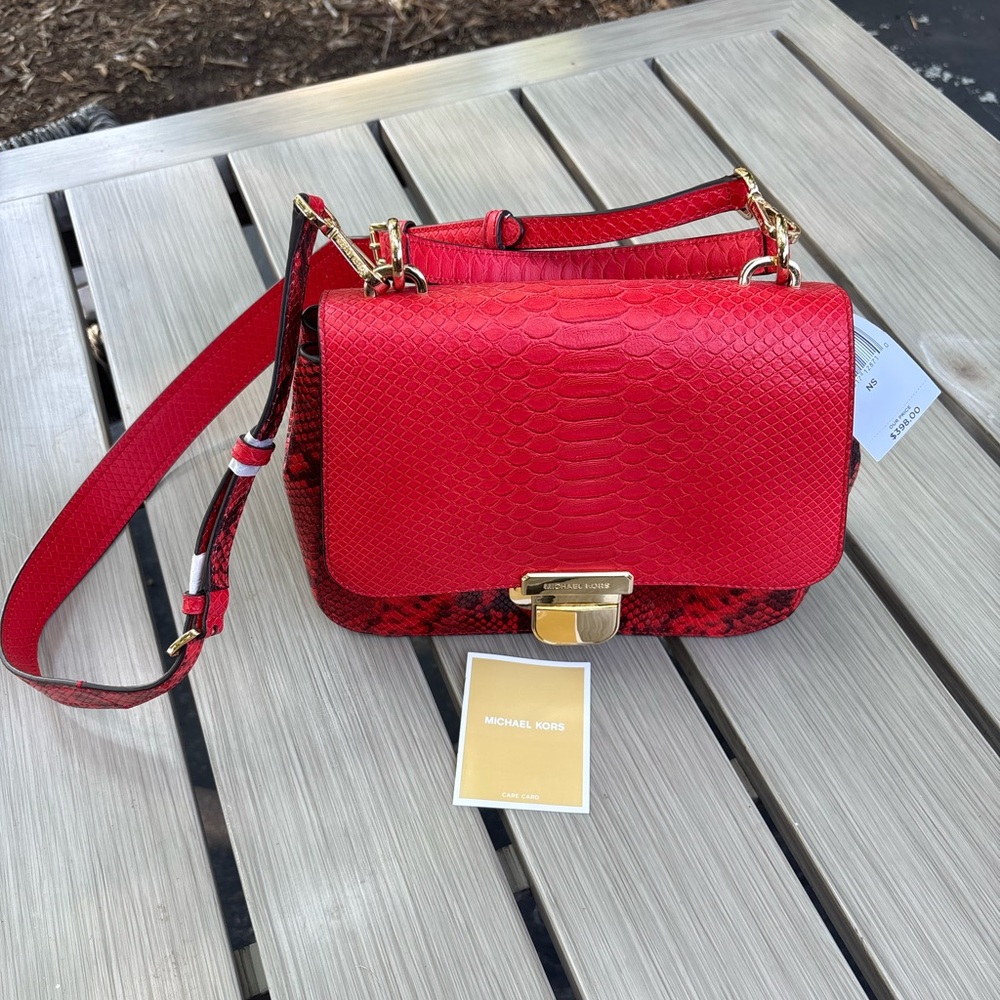 Signature by Sangria Textured Red Leather Handbag
